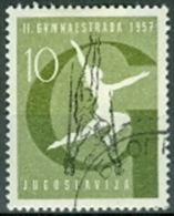 Jugoslawien 1957 MI. 823 Gest. Gymnastrada Turnerin + Turner An Ringen - Oblitérés