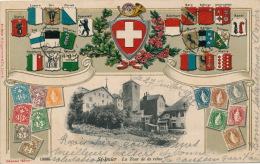 SUISSE - ST IMIER - La Tour De La Reine - Carte Gaufrée Avec Cantons Suisses (embossed Postcard) - Saint-Imier 