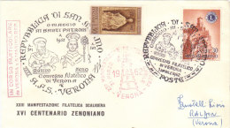 SAN MARINO 1962 CONVEGNO FILATELICO VERONA - XVI CENTENARIO ZENONIANO - Cartas & Documentos