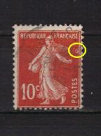 Variété Timbre Semeuse 10 C. Rouge N° 138, Avec Marque Lune - Usati