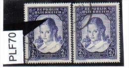 PLF70 ÖSTEREICH 1952 ANK  993 Michl 976 Plattenfehler 3 Große Farbstriche  Mit VERGLEICHSSTÜCK Gestempelt - Abarten & Kuriositäten