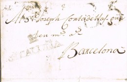 10018. Carta Entera Pre Filatelica ALFARRAS (Lerida) 1801 - ...-1850 Prephilately