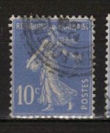 Timbre Semeuse 10 C. Outremer N° 279, X Sur Le Poignet - Used Stamps