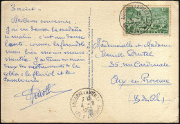 Andorre Français 1952. Carte Postale Affranchie 12 F Y&T 130. Vallées D'Andorre, Canillo, église Style Roman. Moutons - Covers & Documents