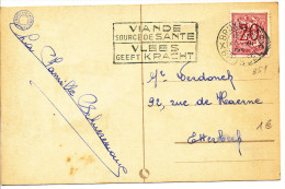 195? Fantasiekaart Met PZ851 Van Brussel  Naar Etterbeek Reclamestempel Zie Scan(s) - 1951-1975 Heraldic Lion