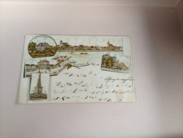 Ansichtskarte Postkarte AK Lithographie 1896 Gruss Aus Waren An Der Müritz Gelaufen - Waren (Müritz)