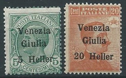 1918-19 VENEZIA GIULIA EFFIGIE 2 VALORI  MNH ** - ED737 - Vénétie Julienne