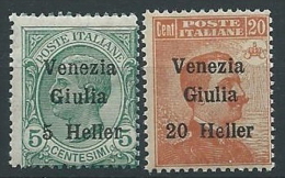 1918-19 VENEZIA GIULIA EFFIGIE 2 VALORI  MNH ** - ED737-2 - Vénétie Julienne
