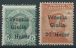 1918-19 VENEZIA GIULIA EFFIGIE 2 VALORI  MNH ** - ED739-2 - Venezia Giulia