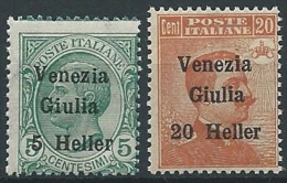 1918-19 VENEZIA GIULIA EFFIGIE 2 VALORI  MNH ** - ED740-4 - Venezia Giulia