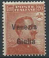1918-19 VENEZIA GIULIA EFFIGIE 20 CENT MNH ** - ED734 - Venezia Giulia