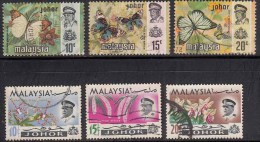 Johore Used 1965, 1971, Butterfly, Orchid, Malaya, (sample Image) - Johore