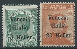 1919 VENEZIA GIULIA EFFIGIE 2 VALORI MNH ** - ED725 - Venezia Giulia