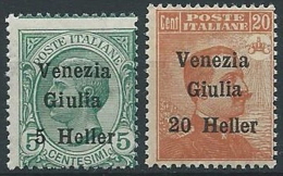 1919 VENEZIA GIULIA EFFIGIE 2 VALORI MNH ** - ED732 - Venezia Giulia