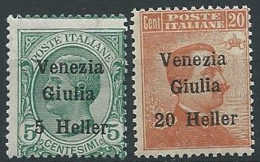 1919 VENEZIA GIULIA EFFIGIE 2 VALORI MNH ** - ED732-3 - Vénétie Julienne