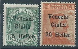 1919 VENEZIA GIULIA EFFIGIE 2 VALORI MNH ** - ED736 - Venezia Giulia