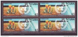 2003.109 CUBA 2003 HAMBRE UNCCD AGUA WATER  MNH BLOCK 4 - Neufs