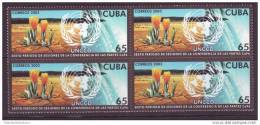 2003.109 CUBA 2003 HAMBRE UNCCD AGUA WATER  MNH BLOCK 4 - Unused Stamps