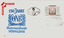 AUSTRIA. FDC. 150th ANNIV. NATIONAL BANK. VIENNA 1966 - Maschinenstempel (EMA)