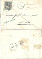 Faltbrief  Moutier - Mervelier  (Fingerhutstempel)        1865 - Briefe U. Dokumente
