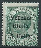 1919 VENEZIA GIULIA EFFIGIE 5 H VARIETà PUNTO MNH ** - ED745 - Venezia Giulia