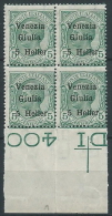 1919 VENEZIA GIULIA EFFIGIE 5 H QUARTINA MNH ** - ED744 - Vénétie Julienne