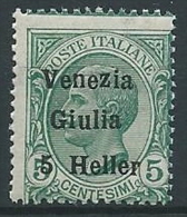 1919 VENEZIA GIULIA EFFIGIE 5 H MNH ** - ED743-2 - Venezia Giulia