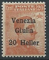 1919 VENEZIA GIULIA EFFIGIE 20 H VARIETà LETTERA I MNH ** - ED745 - Venezia Giulia