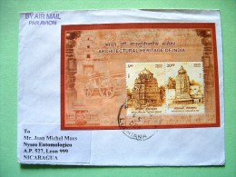 India 2013 Cover To Nicaragua - Architectural Heritage - Storia Postale