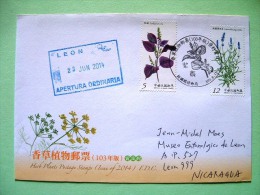 Taiwan 2014 FDC Cover To Nicaragua - Flowers - Herbs - Covers & Documents