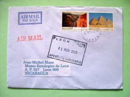 Japan 2013 Cover To Nicaragua - Grand Canyon Colorado - Egypt Pyramids - Storia Postale