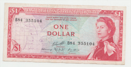 East Caribbean States 1 Dollar 1965 VF+ CRISP Banknote P 13g 13 G - Ostkaribik