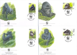 Nbj310fb WWF FAUNA ZOOGDIEREN PRIMATEN AAP MONKEY GORILLA MAMMALS PRIMATES AFFEN QWO 2002 FDC´s - FDC