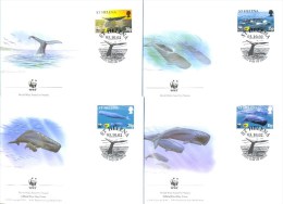 Nat315fb WWF FAUNA ZEEZOOGDIEREN POTWALVIS SPERM WHALE SEA MAMMALS POTTWAL BALEINES MARINE LIFE ST. HELENA 2002 FDC´s - FDC