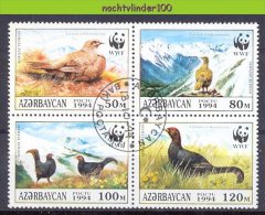 Naa171sg WWF FAUNA VOGELS BIRDS BLACK GROUSE VÖGEL AVES OISEAUX AZERBAYCAN 1994 Gebr/used - Gebraucht