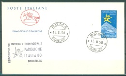 ITALY  - FDC  - EXPO 1958  - Sa 832 -.Lot 10117 - 1958 – Bruselas (Bélgica)