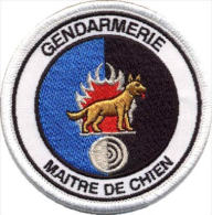 Maitre Chien Gendarmerie - Rond Brodé Bordure Blanche - Police