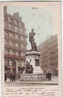 75. PARIS . STATUE D'ETIENNE DOLET . ANIMATION . Editeur B. F. . CARTE PRECURSEUR. CARTE NUAGE . CALECHES - Statue