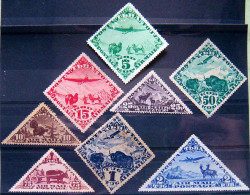 TANNU TUVA 1934 Airmail Set Of 8 MLH ScottC2-C9 CV$40 **RARE** - Toeva