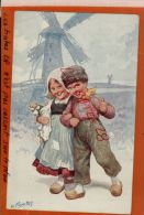 CPA  FANTAISIES  Par FEIERTAG 1923,  DUTCH FOLKLORE  Les Enfants Et Le Moulin à Vent  Aout  2014 Div 169 - Feiertag, Karl