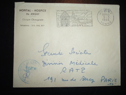 LETTRE HOPITAL HOSPICE DE JOIGNY  CLINIQUE CHIRURGICALE OBL.MEC. 9-3-1966 JOIGNY YONNE (89) - Frankobriefe