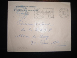 LETTRE ADMINISTRATION GENERALE DE L'ASSISTANCE PUBLIQUE De PARIS OBL.MEC. 13-12-1966 CRETEIL PPAL VAL DE MARNE (94) - Frankobriefe