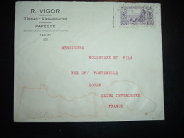 LETTRE TP 50 OBL. DAGUIN 24-3-36 PAPEETE TAHITI + R. VIGOR TISSUS CHAUSSURES - Storia Postale