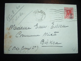 LETTRE TP 90C SURCHARGE 1F OBL.MEC. 10 II 1940 ALGER-GARE ALGER - Storia Postale