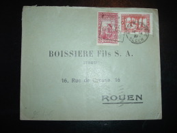 LETTRE TP EXPO 1937 50C + TOUGGOURT 25C OBL. DAGUIN 16-8-37 ALGER BOURSE ALGER + ALGERIENS VISITEZ EXPOSITION PARIS 1937 - Storia Postale