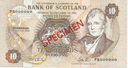 Bank Of Scotland 10 Pounds 1993. UNC SPECIMEN P-117 - 10 Ponden