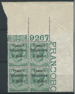 1918 TRENTINO EFFIGIE 5 H NUMERO DI TAVOLA QUARTINA LUSSO MNH ** - ED765 - Trento