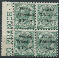 1918 TRENTINO EFFIGIE 5 H VARIETà RIGA DOPO LETTERA A MNH ** - ED770-2 - Trento