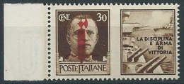 1944 RSI PROPAGANDA DI GUERRA 30 CENT ROSSO BRUNO MNH ** - ED773-8 - Kriegspropaganda