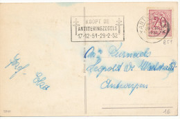 1951 Fantasiekaart Met PZ851 Van Antwerpen  Naar Antwerpen Reclamestempel Zie Scan(s) - 1951-1975 Lion Héraldique